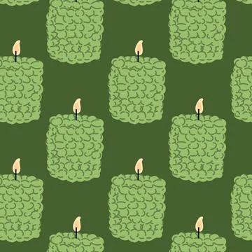 Aromatherapy Seamless Pattern with Vector Candles Stock Illustration