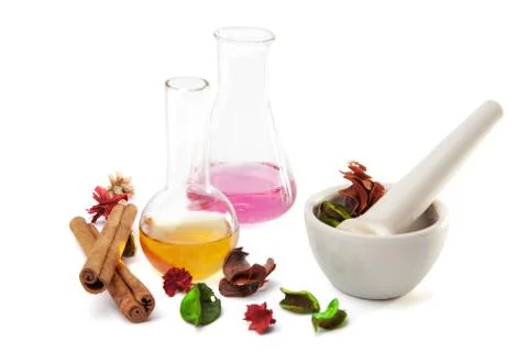 Aromatherapy set isolated Stock Photos