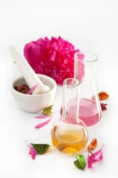 Aromatherapy set isolated Stock Photos