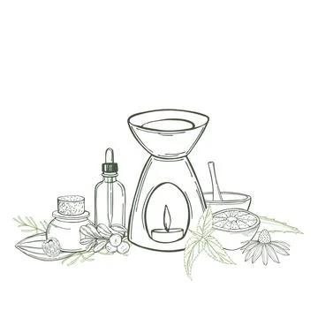 Aromatherapy set. Vector illustration. Stock Illustration