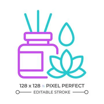 Aromatherapy two color line icon Stock Illustration