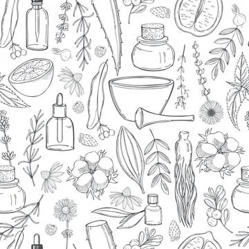 Aromatherapy.  Vector pattern Illustrazione stock