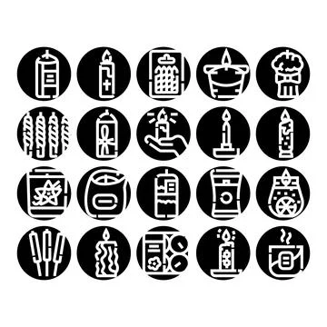Aromatic and decorative candle types collection Illustrazione stock