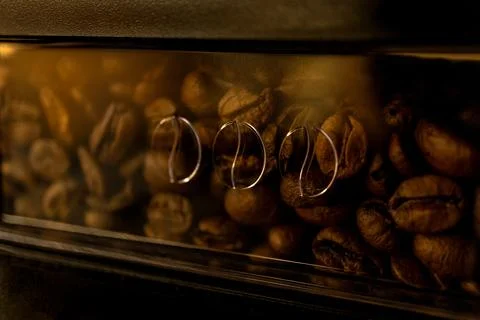 Aromatic Background of roasted coffee beans Stock Photos
