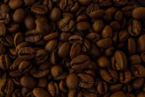 Aromatic Background of roasted coffee beans Stock Photos