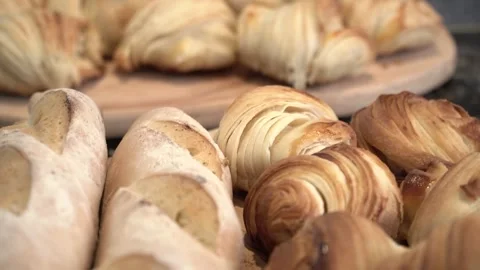 Aromatic Baked Croissants Stock Footage 317472688