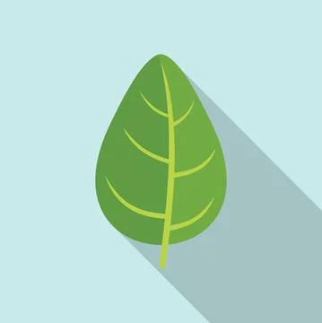 Aromatic basil icon flat vector. Spice leaf Stock Illustration