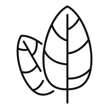 Aromatic basil icon outline vector. Spice leaf Stock Illustration
