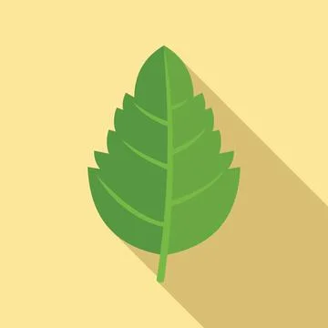 Aromatic basil leaf icon flat vector. Herb spice Illustrazione stock