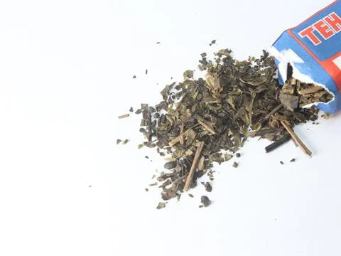 Aromatic black tea isolated on white background Stock Photos
