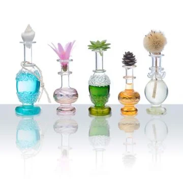 Aromatic bottles Stock Photos