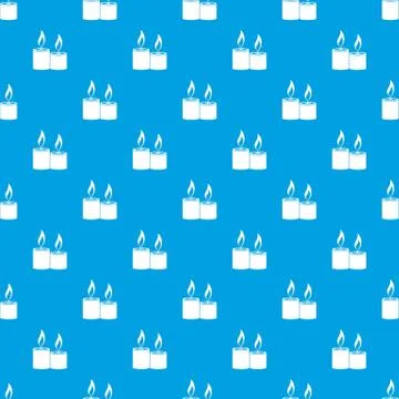 Aromatic candles pattern seamless blue Stock Illustration