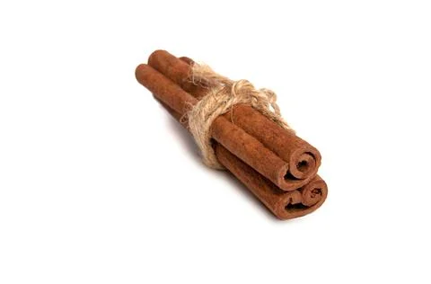 Aromatic cinnamon isolated on white Stock Photos