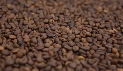 Aromatic coffee beans close-up, texture Stock Photos