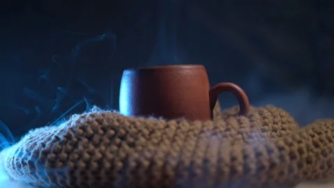 Aromatic coffee. a beautiful ceramic mug with an invigorating beverage amidst 動画素材 170870116