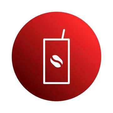 Aromatic coffee beverage icon vector illustration on a red gradient backgro.. Stock Illustration