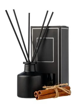 Aromatic diffuser with cinnamon scent isolated on white Stock Photos