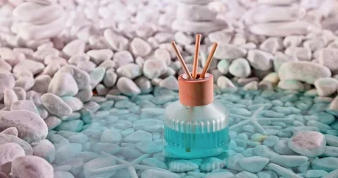Aromatic diffuser fragrance with refreshing and aquatic scent. Stock Footage 346556926