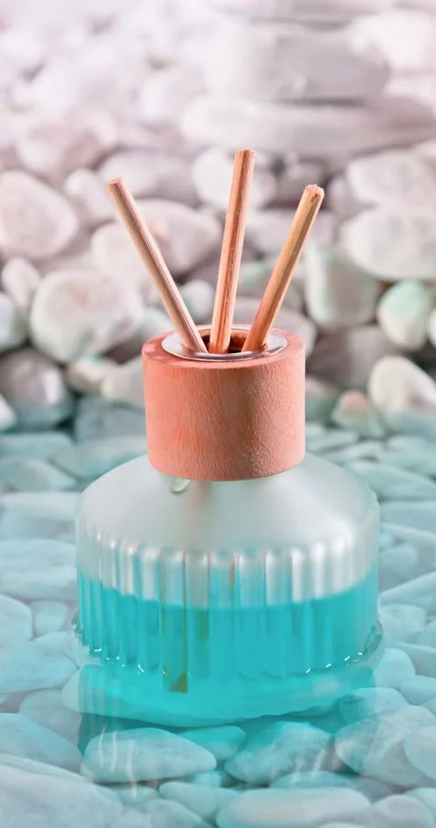 Aromatic diffuser fragrance with refreshing and aquatic scent. Stock Footage 348082009