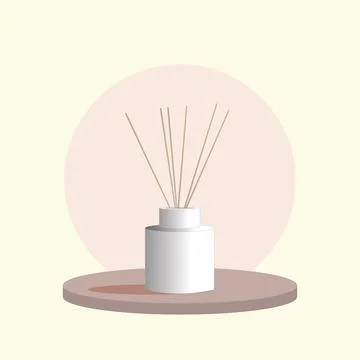Aromatic diffuser for the home. Mockup of a jar of bamboo sticks. Aromatiza.. イラスト素材