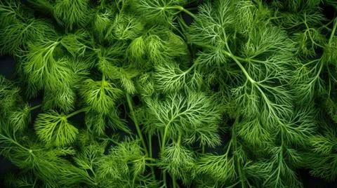 Aromatic Dill Herbs Horizontal Background. Stock Illustration