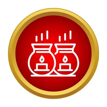 Aromatic essential oil diffusers with lit candles icon イラスト素材