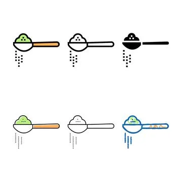 Aromatic forms spice on spoon color icon vector Stock Illustration