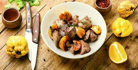 Aromatic fried liver Stock Photos