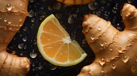 Aromatic Ginger Spice Horizontal Background. Stock Illustration