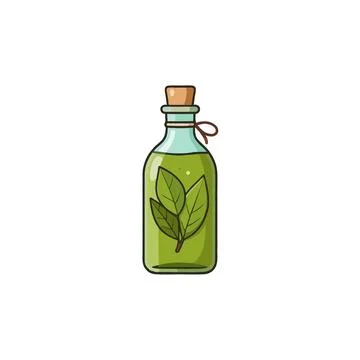 Aromatic herb infused elixir depicted in a vintage bottle illustration styl.. Stock Illustration