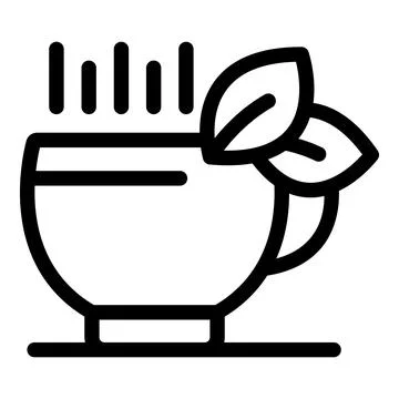 Aromatic herbal tea with mint leaves is steaming in a cup Stock Illustration