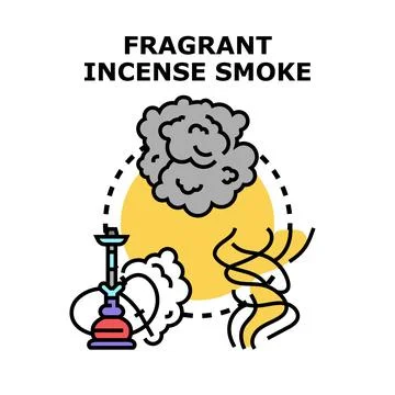 Aromatic incense smoke, hookah, and fragrant vapor concept Stock Illustration