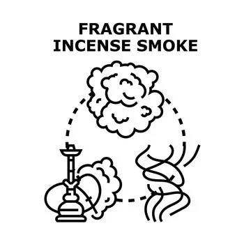 Aromatic incense smoke, hookah, and fragrant vapor concept Stock Illustration