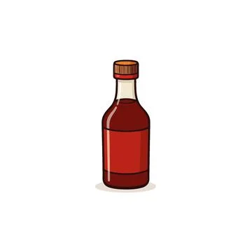 Aromatic liquid essence displayed inside crimson bottle with rustic cork to.. Illustrazione stock