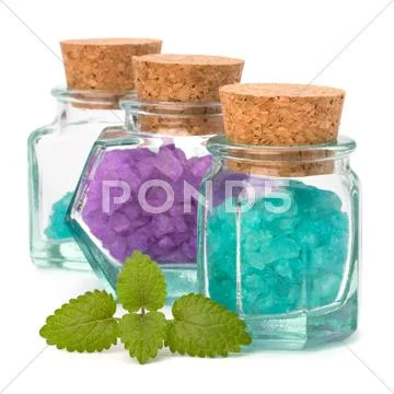 Aromatic natural mineral salt Stock Photos