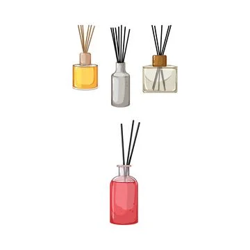 Aromatic reed diffusers creating refreshing room scents 库存插图