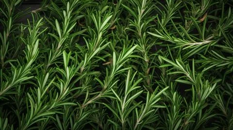 Aromatic Rosemary Herbs Horizontal Background. Stock Illustration