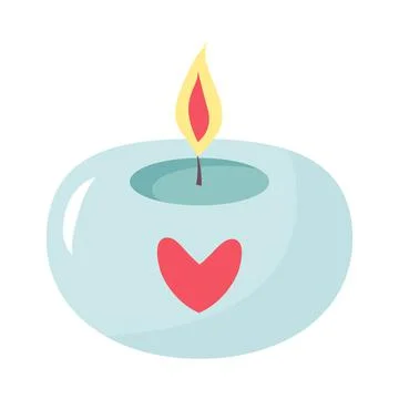 Aromatic round candle with a heart. 스톡 일러스트