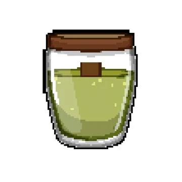 Aromatic scented candle pixel art vector illustration Stock Illustration