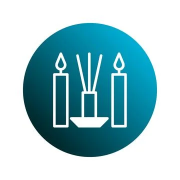 Aromatic serenity: Candles and diffuser creating a tranquil ambience in a c.. Stock Illustration