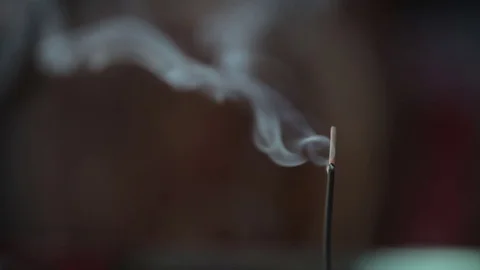Aromatic smell from the incense stick Stock Footage 70042776