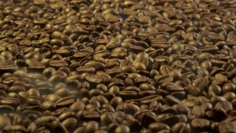 Aromatic smoke comes out from roasting coffee. Stock Footage 170413050