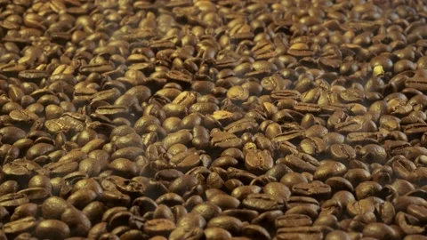 Aromatic smoke comes out from roasting coffee. Stock Footage 170997520