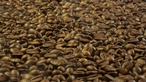 Aromatic smoke comes out from roasting coffee. Stock Footage 182658206