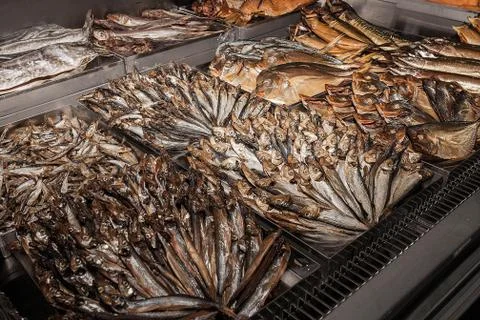 Aromatic smoked fish Stock Photos