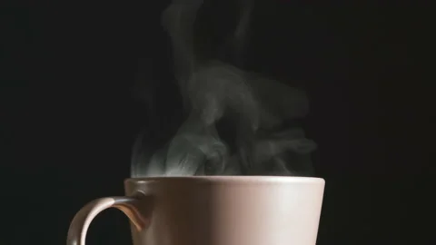 Aromatic Steam Over Brown Coffee Mug 4K Stock Footage 208658271