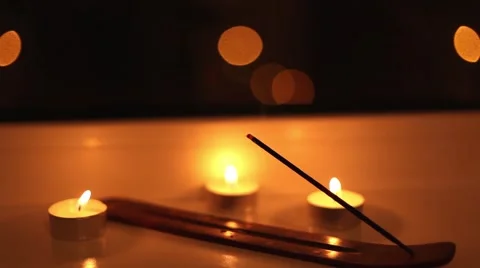 Aromatic sticks with smoke in the dark Stock Footage 47166807