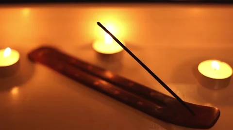 Aromatic sticks with smoke in the dark Stock Footage 47166909