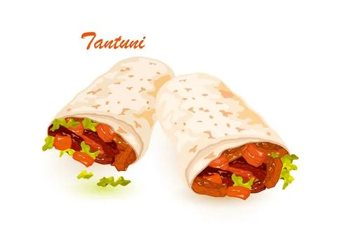 Aromatic turkish snack dish Stock Illustration
