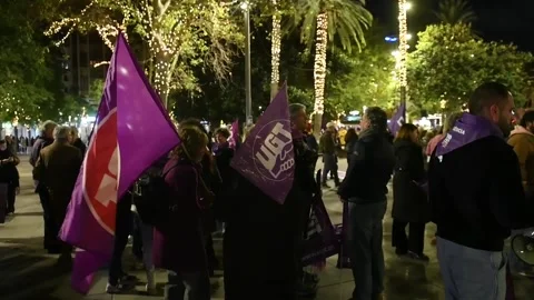 Around 1,000 people in two parallel marches protest against gender violence in P Stock-Footage 321775763